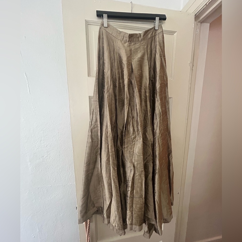 Vintage Elegant Beige Maxi Skirt